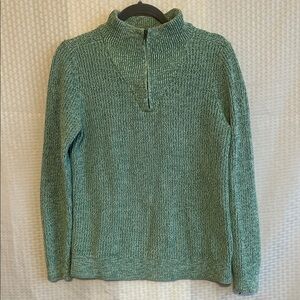 #853 Lands' End Women's Green Half-Zip Sweater